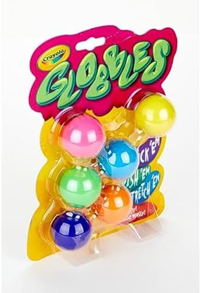 Globbles Fidget Toy (6Ct), Stocking Stuffers for Kids, White Elephant Gifts, Sticky Stress Ball for Adults & Kids, Squishy Balls, Calming Sensory Toys for Stress Relief