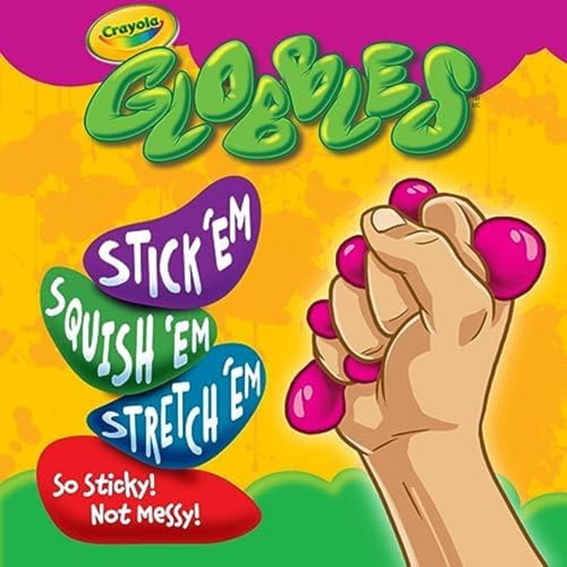 Globbles Fidget Toy (6Ct), Stocking Stuffers for Kids, White Elephant Gifts, Sticky Stress Ball for Adults & Kids, Squishy Balls, Calming Sensory Toys for Stress Relief