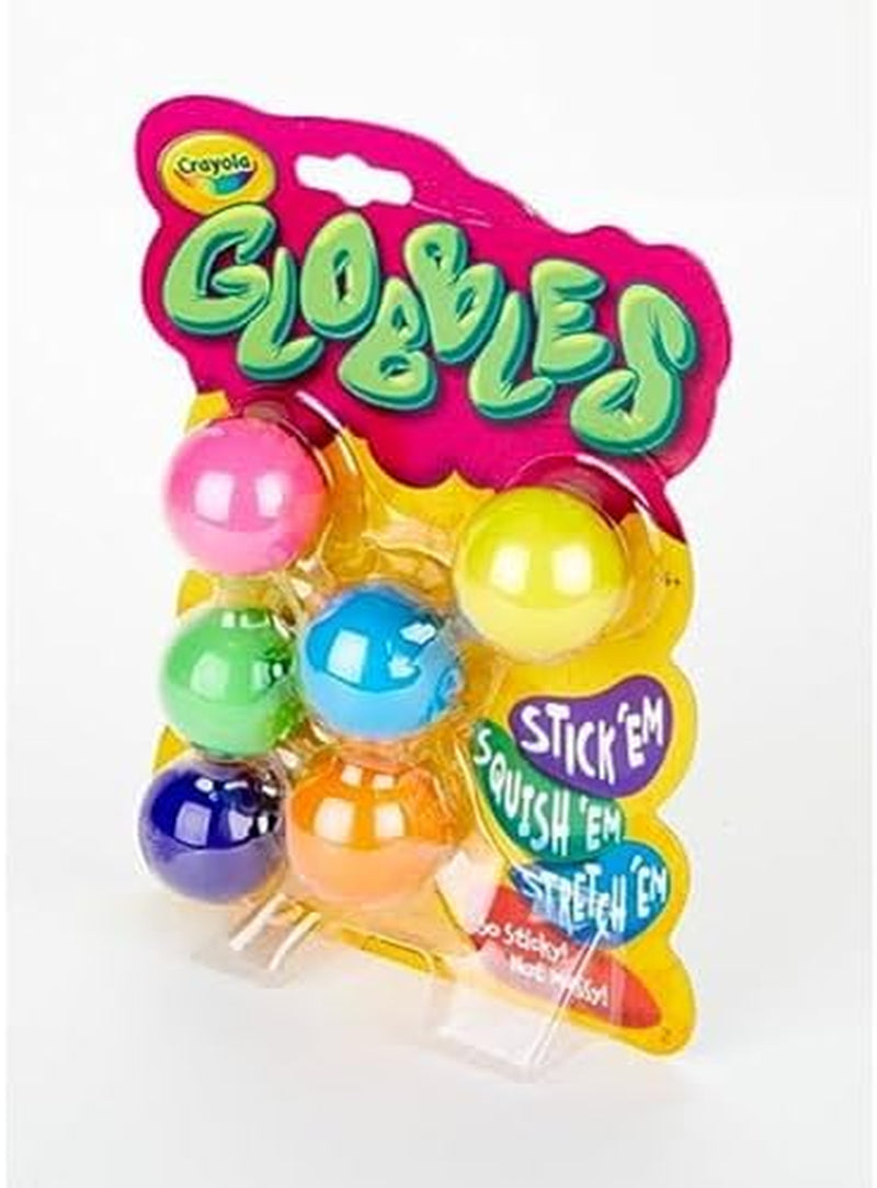 Globbles Fidget Toy (6Ct), Stocking Stuffers for Kids, White Elephant Gifts, Sticky Stress Ball for Adults & Kids, Squishy Balls, Calming Sensory Toys for Stress Relief
