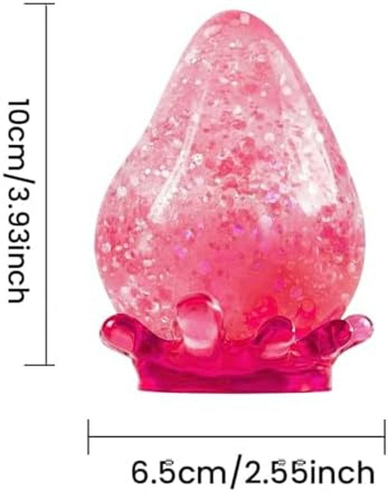 Dream Drop Squishy Fidget Toys Malt Sugar Filled Slow Rising Sensory Stress Balls for Adults Heavy Duty Glitter Droplet Squeeze Toys for Anxiety Relief Office Desk Easter Basket Stuffers Hot Pink